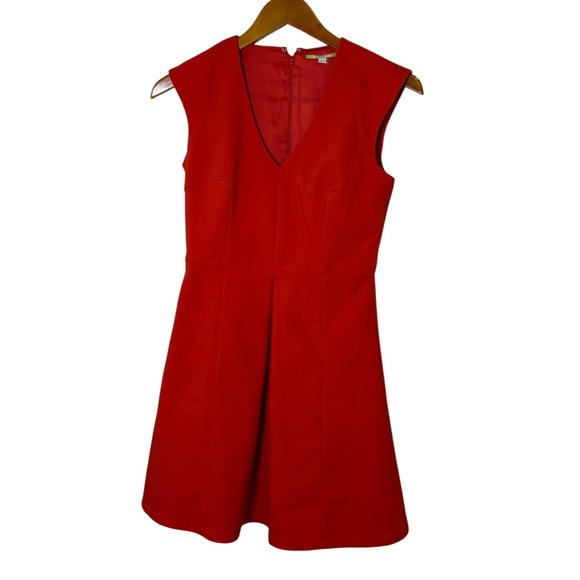 Gianni Bini Dresses & Skirts - Gianni Bini Women Fit and Flare Dress XS Orange V-Neck‎ Cap Sleeve Classic